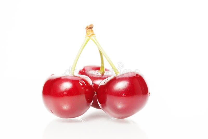 Cherry on a White Background Stock Image - Image of healthy, cherry ...