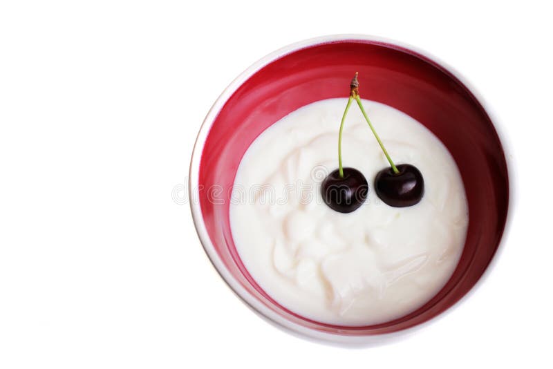 Cherry yogurt in