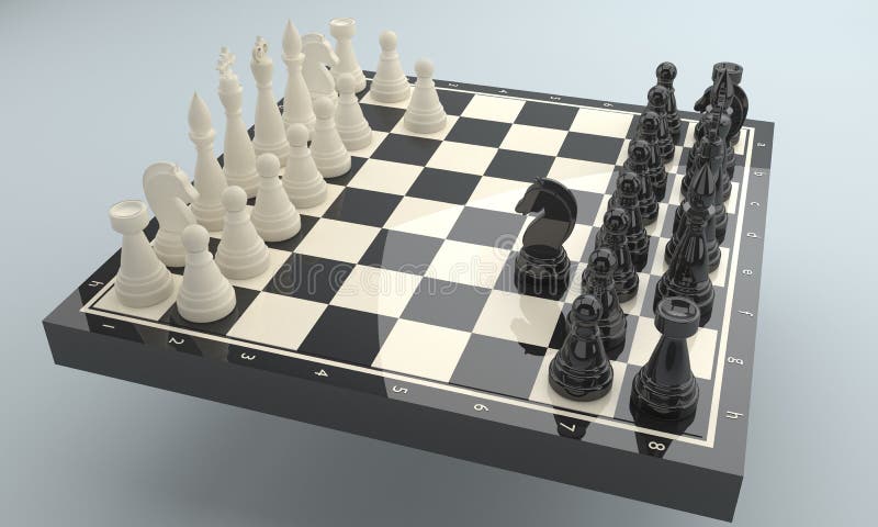 Tabuleiro de xadrez hexagonal de três jogadores com xadrez em um fundo  branco. renderização 3d