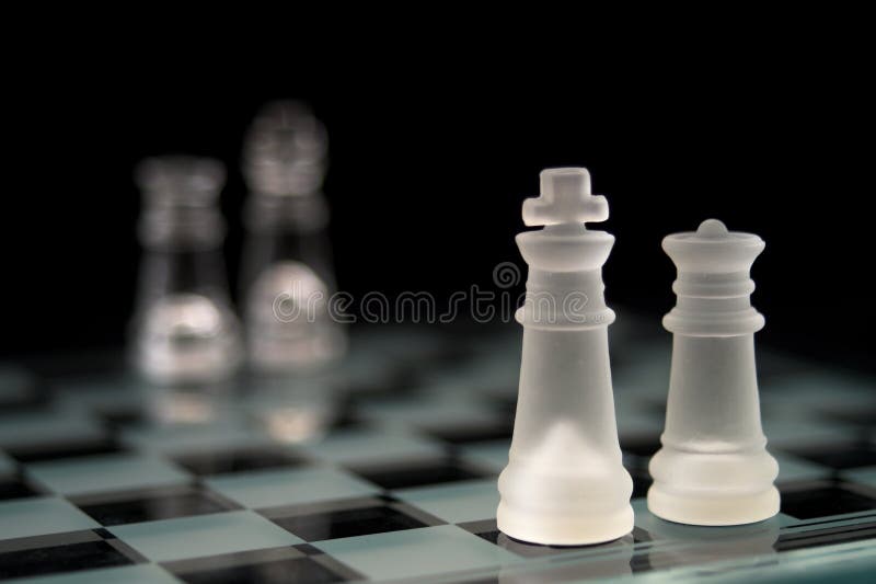 Chess King Queen On Chess Board Stock Photo 97519331