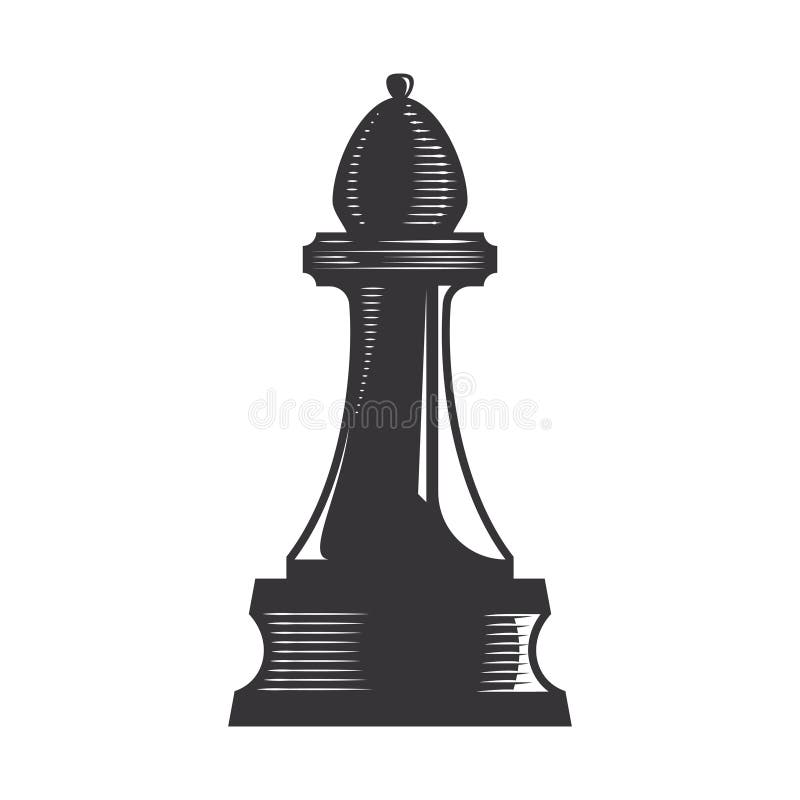 Chess Bishop Contour Illustration Stock Vector - Illustration of  chesspiece, concept: 132025171