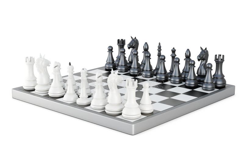 Strategic Game Of Chess 3d Rendered Chess Board And Clock On Blue