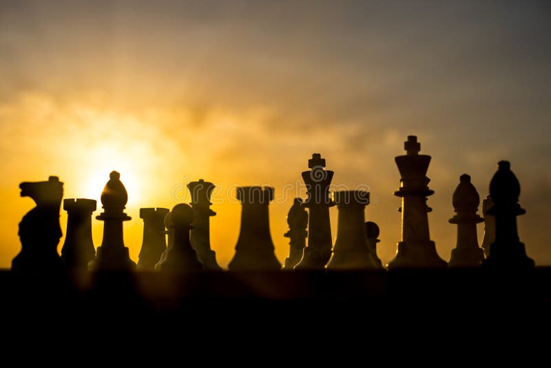 Wallpaper Chess Pieces on Wooden Table During Sunset, Background - Download  Free Image