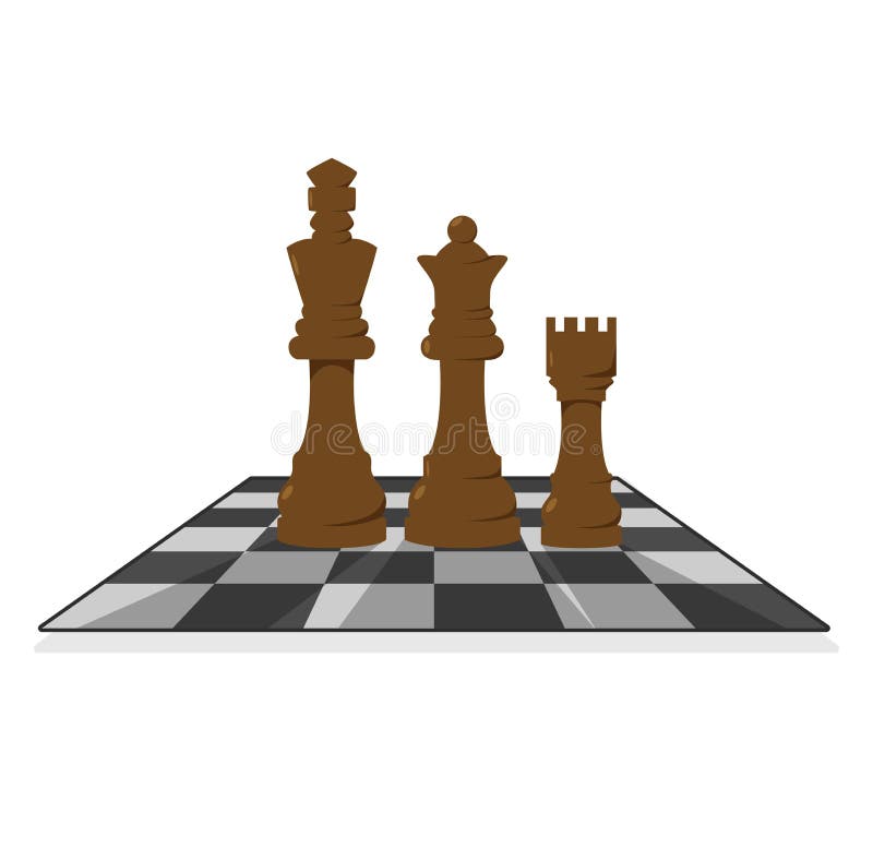 Chess board game isolated vector illustration.