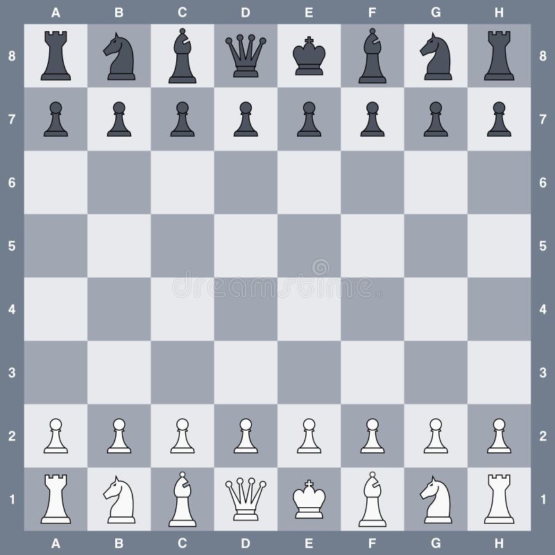 chess board setup. The position of all pieces at the beginning of