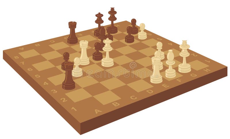 Chess board with pieces vector illustration