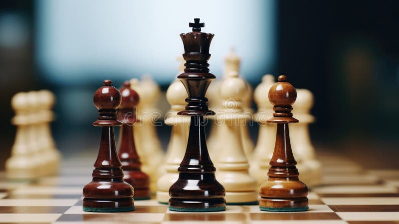 Chess board with chess pieces, suitable for strategy and game concepts royalty free stock image