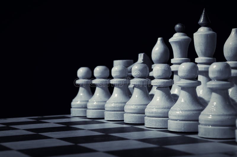 Chess on a chess board stock images