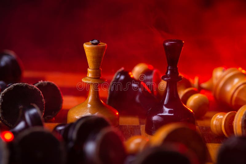 Chess, game, red, soldiers, HD phone wallpaper