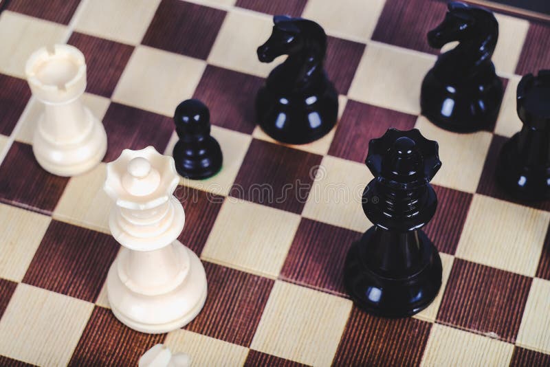 Chess Figure on Board Game Concept for Competition Stock Image Image