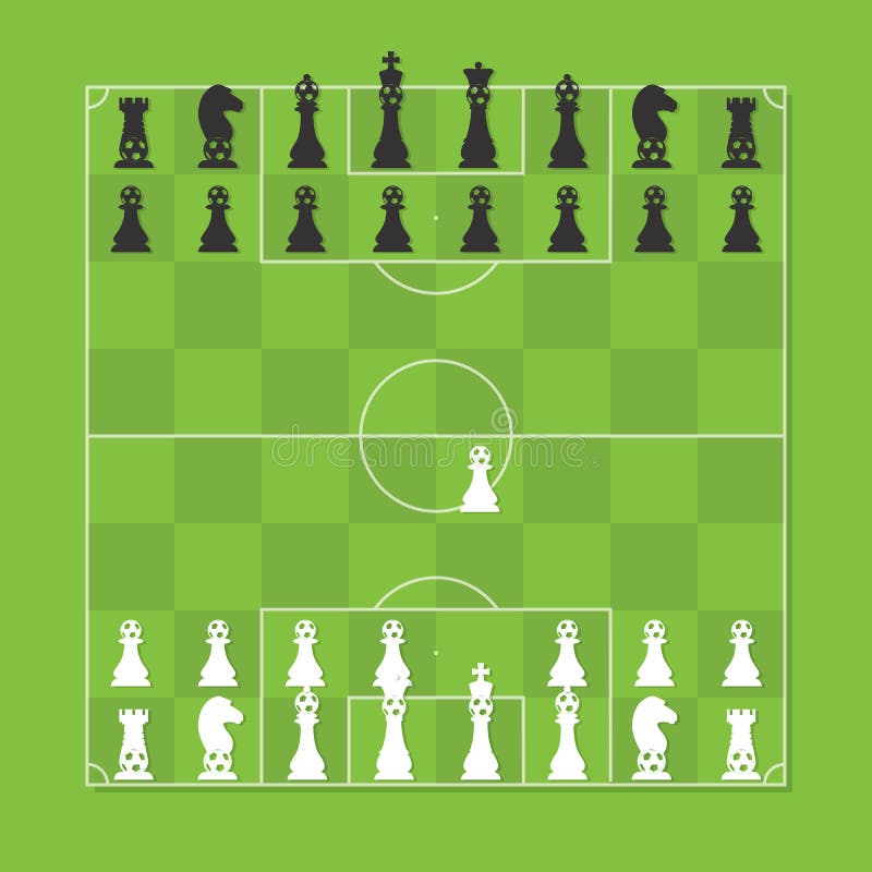 Chess Figure Stylized Soccer Tactic Table vector illustration