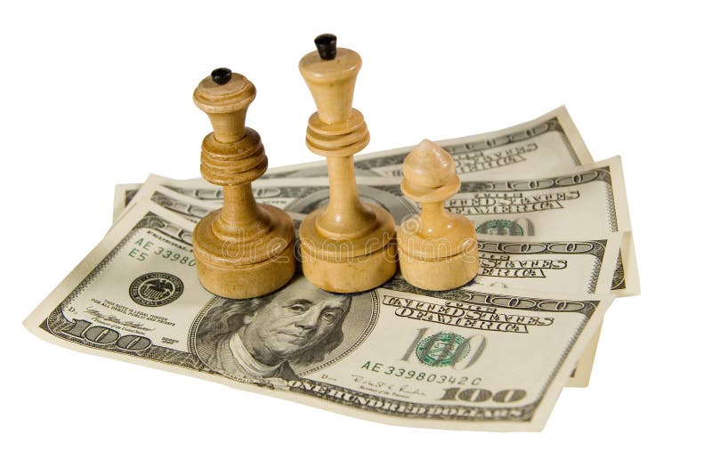 Chess figures on US dollars