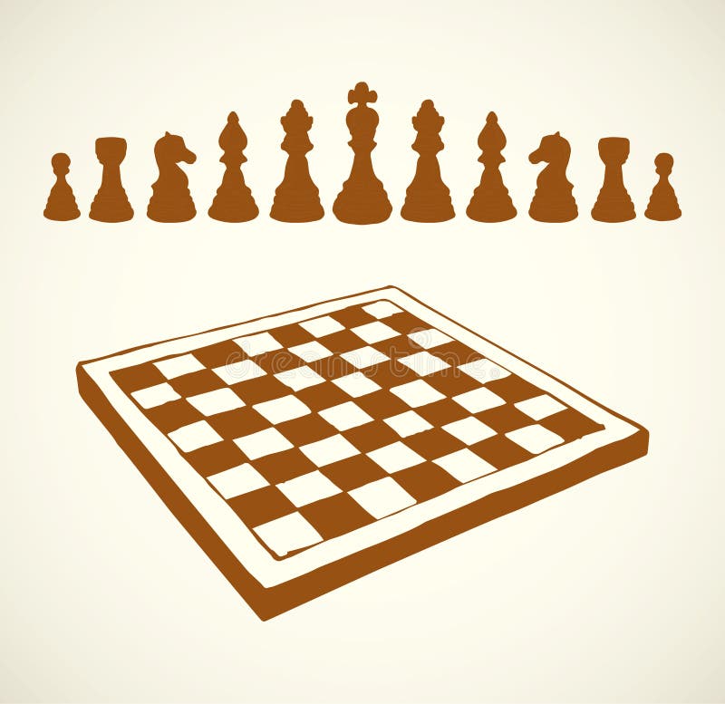 Chess figures. Vector pen drawing Stock Vector by ©Marinka 336274028