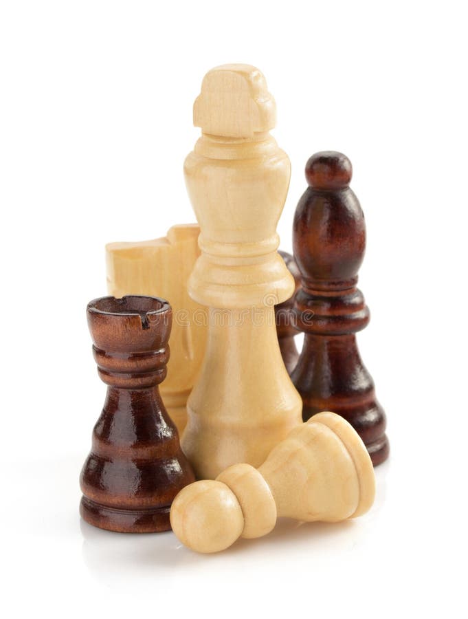 Chess figures on white