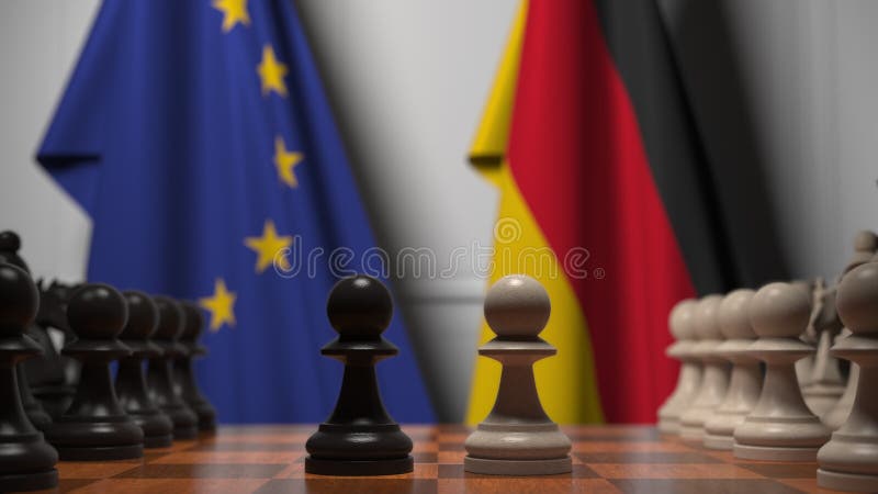 EU Chess King 3D Render Of Chess King With European Union Flag