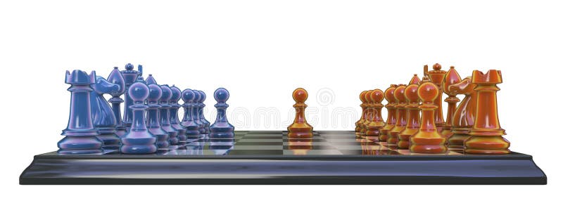 Chess opening, french defense on abstract chessboard Stock Photo - Alamy