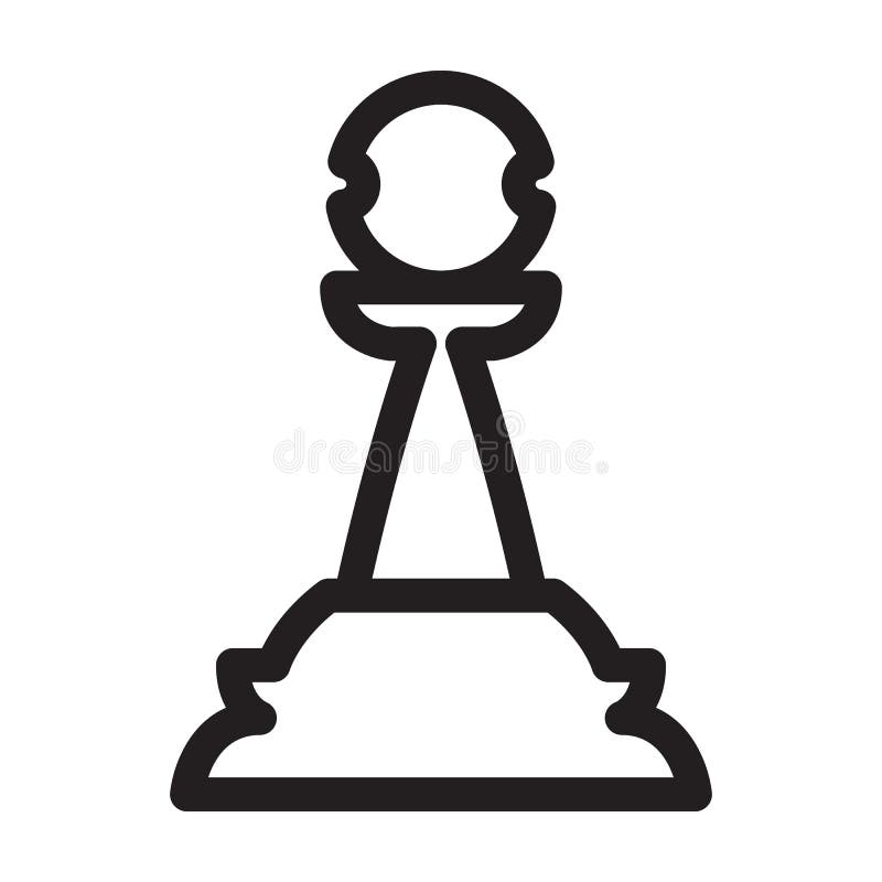 Outlined chess pawn symbol