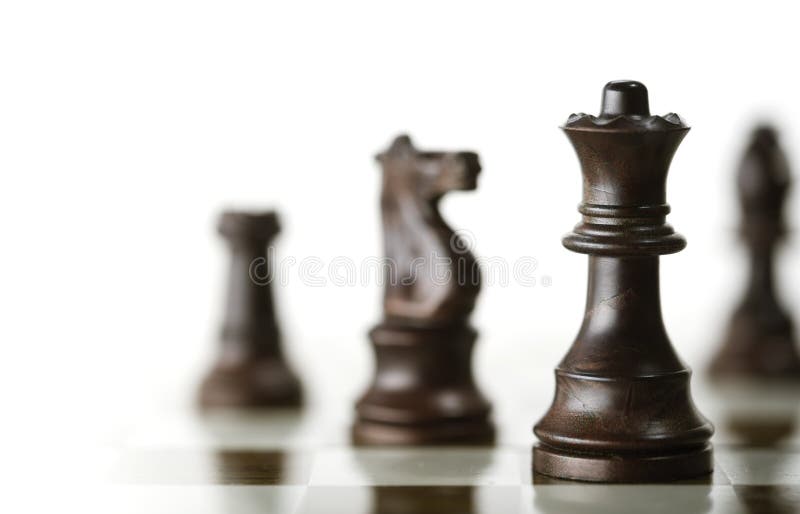 Chess Game over White Background