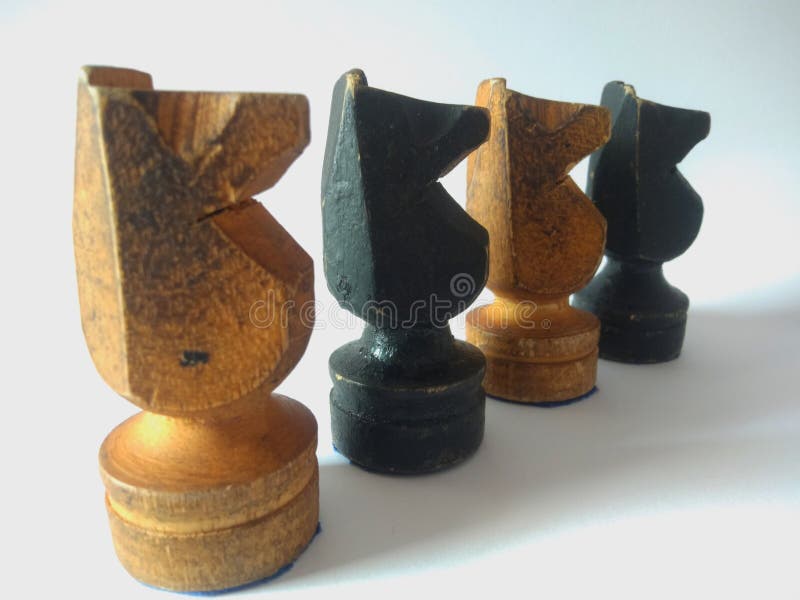 Four Chess Piece Knight on a Chess Board Stock Photo - Image of board,  army: 138703686