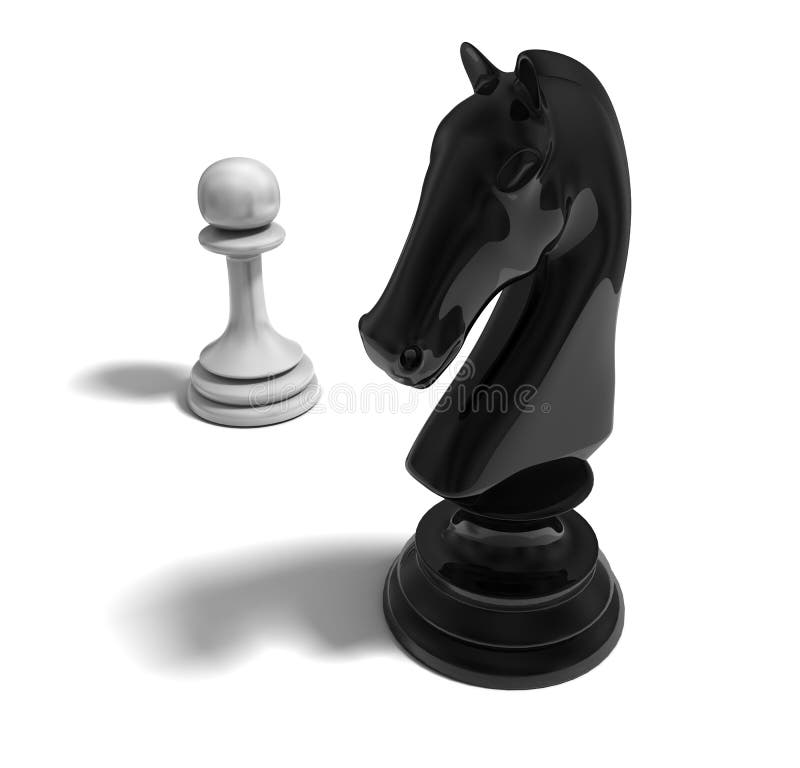 Chess horse and pawn