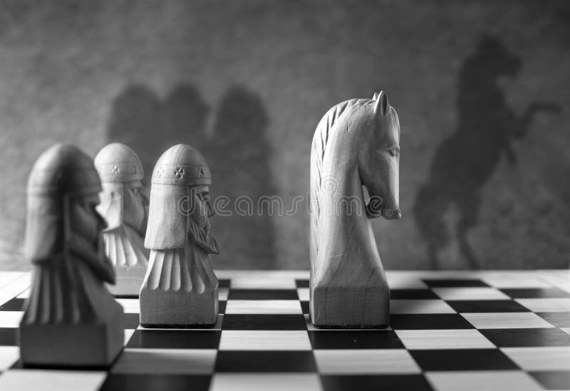 Chess Horse Standing Out As Leader of the Pack Stock Image Image of