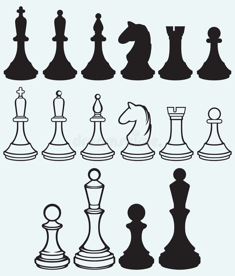 Hand Drawn Chess Pieces Collection Stock Illustration - Download