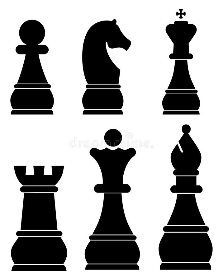 Set Icons Chess Pieces Their Names Stock Illustration 329364188