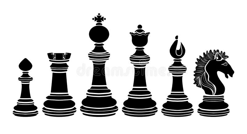 Chessmen, Chess Set, Realistic Drawing. Figurines for Intellectual Game,  Piece Pawn, King, Queen, Bishop, Knight, Rook, with Stock Vector -  Illustration of chessmen, king: 193192584