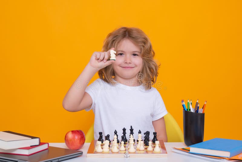 Kids Early Development. Pupil Kid Thinking about His Next Move in a Game of  Chess. Stock Image - Image of child, chess: 172839087