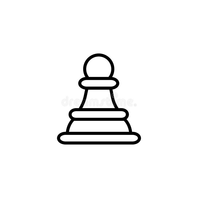 Pawn chess piece line art vector icon for apps or website Stock