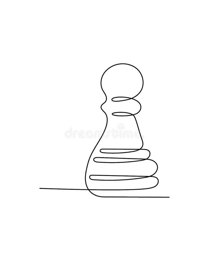 Single one line drawing chess pieces aligned, luxury hand drawn or  engraving. King, Queen, Bishop, Knight, Rook, Pawn. Leader success concept.  Continuous line draw design graphic vector illustration 8719209 Vector Art  at