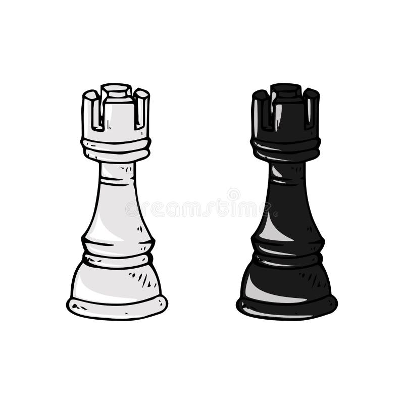 Hand-drawn sketch of rook chess piece on a white Vector Image