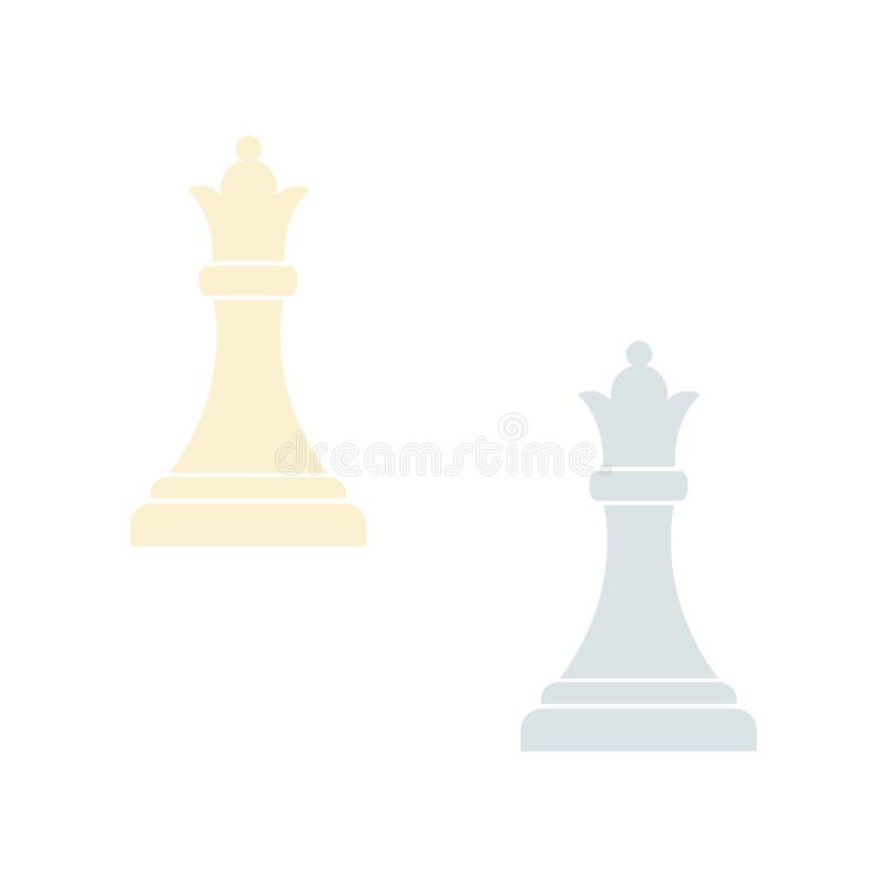 Chess king and queen icon. Simple game element illustration. Game