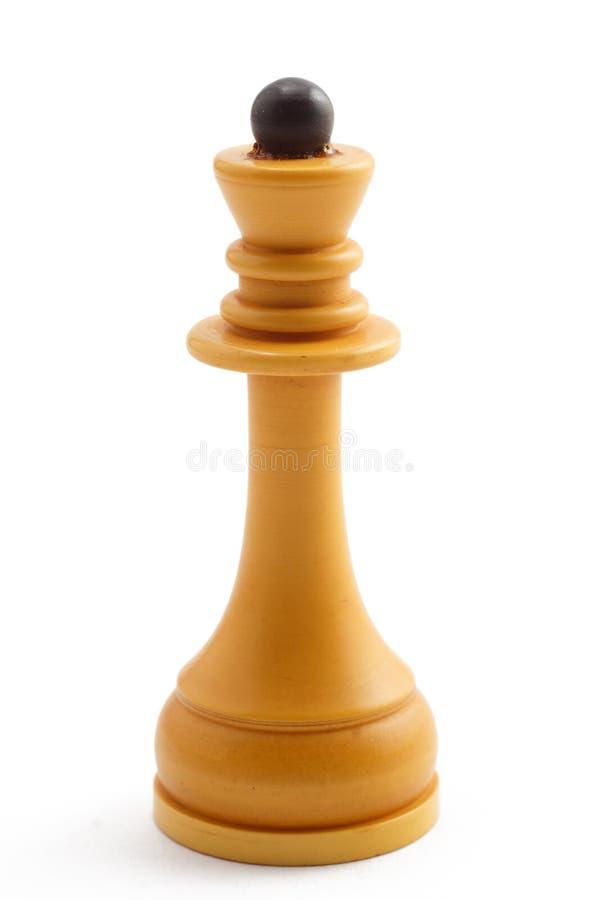 White king and queen chess pieces on white background Stock Photo
