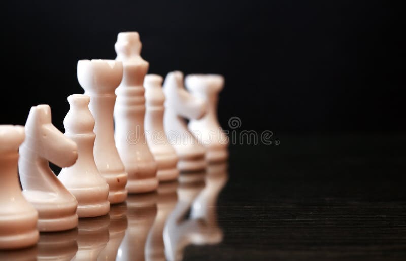 Chess Pieces On Dark