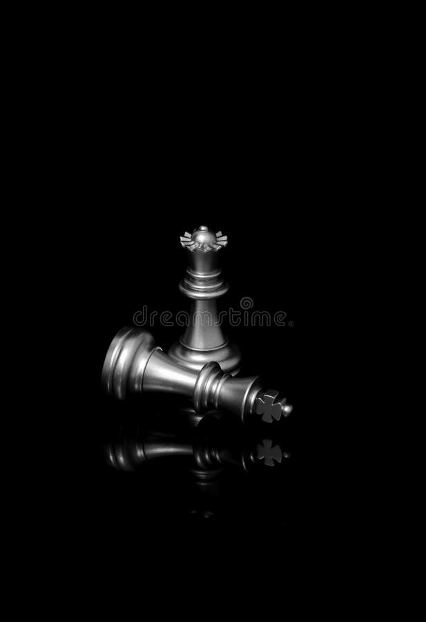 Chess Pieces King and Queen Isolated on Black Background Stock Photo -  Image of pieces, defeat: 168821284