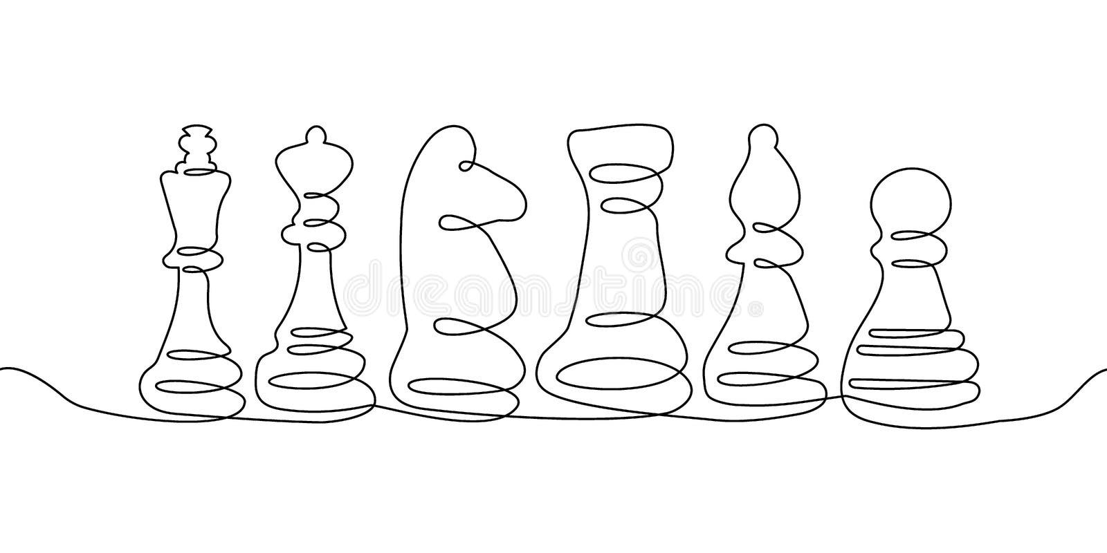 Chess Rook Contour Illustration Stock Illustration - Download