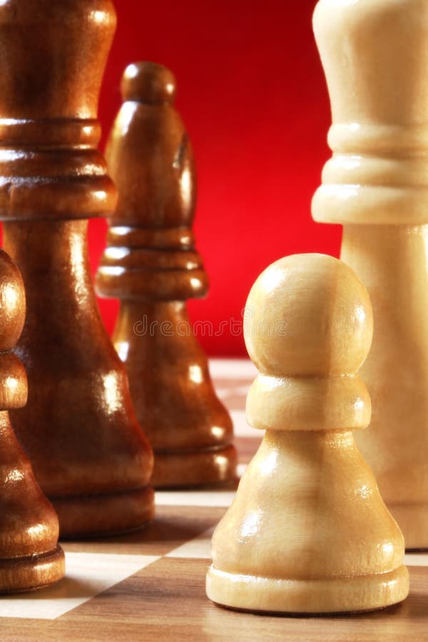 Chess Pieces on Red