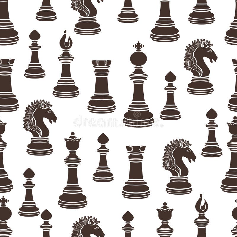 Flat Chess Pieces Design Set Style Simple Illustration Drawing