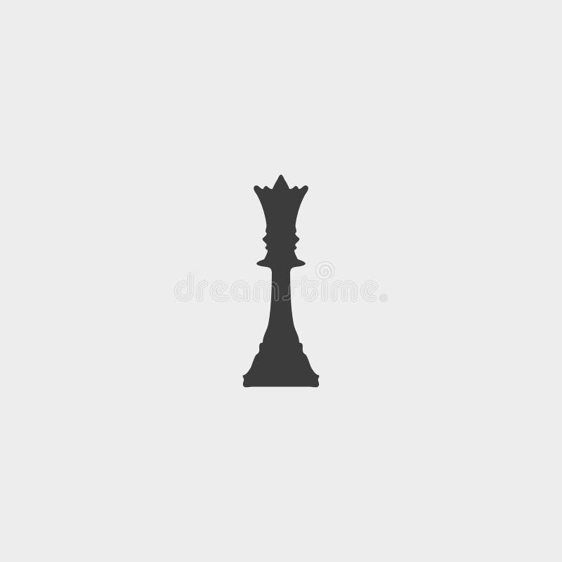 Chess queen icon in a flat design in black color. Vector illustration eps10