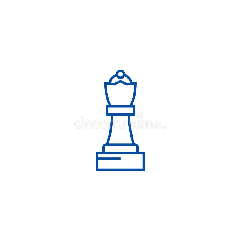 Chess Queen Line Icon Concept Chess Queen Flat Vector Symbol Sign