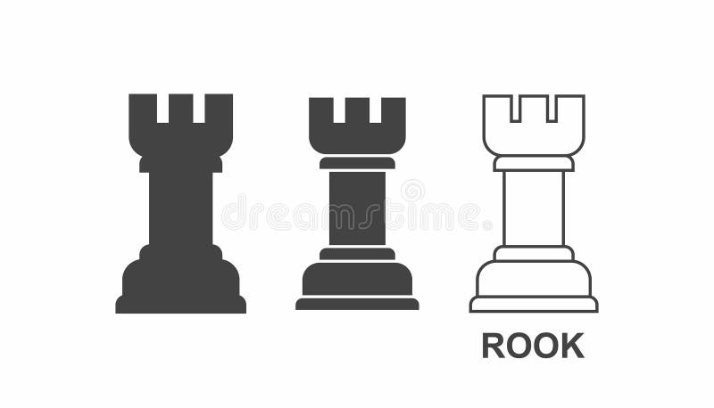 Black and white chess piece rook Royalty Free Vector Image