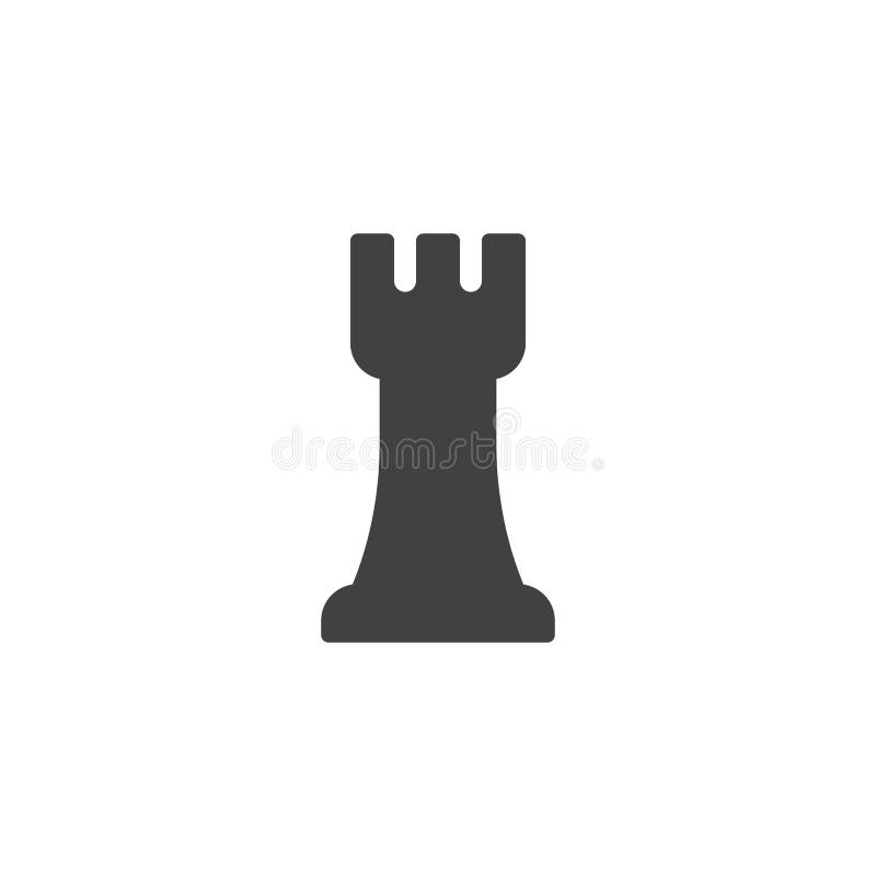 Chess rook icon vector stock vector. Illustration of leisure - 105793165