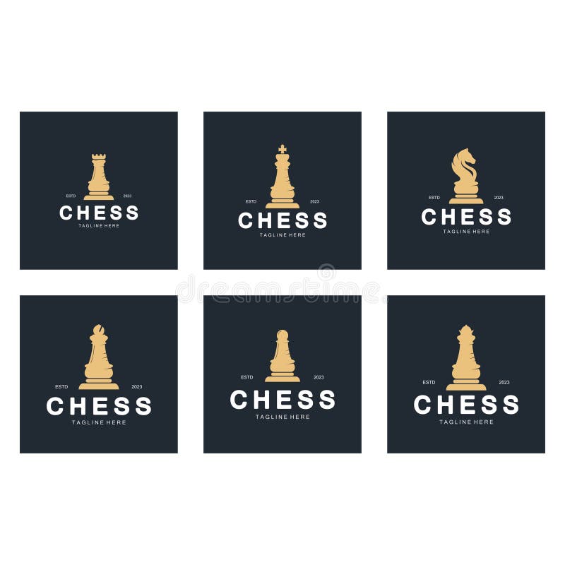 Chess Strategy Game Logo with Horse, King, Pawn, Minister and Rook ...