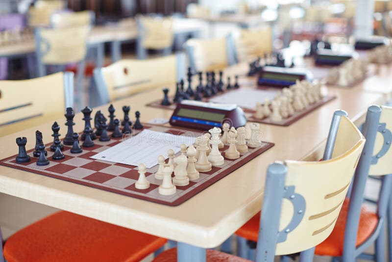 Tables Prepared for a Simultaneous Chess Games Tournament Stock Photo -  Image of items, inside: 241488312