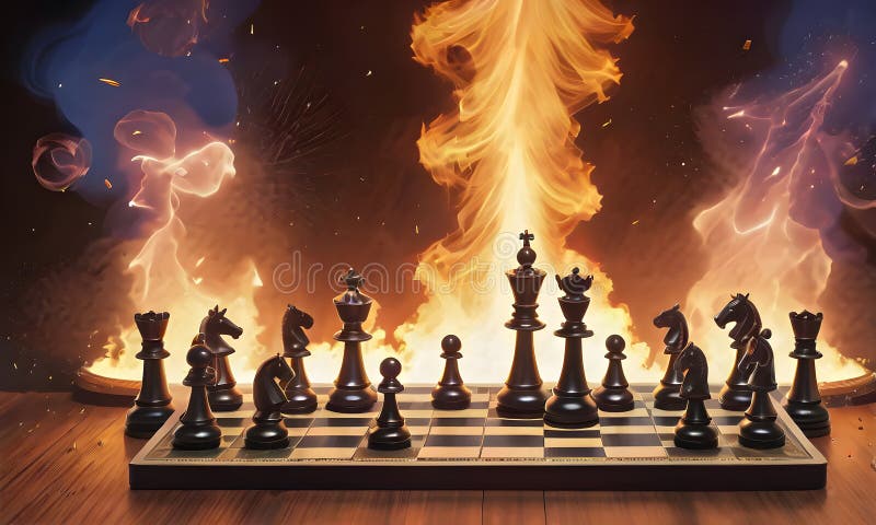 Chessboard Lightning Strike: The Decisive Move royalty free stock image