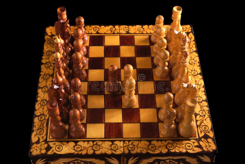 Game Of Chess Queens Gambit Opening Stock Photo - Download Image