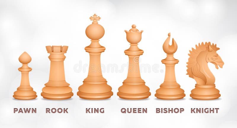 Chessmen, Chess Set, Realistic Drawing. Figurines for Intellectual Game,  Piece Pawn, King, Queen, Bishop, Knight, Rook, with Stock Vector -  Illustration of chessmen, king: 193192584