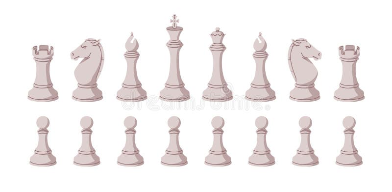 Set Chessmen. diferite figuri de șah : cavaler cavaler rege. joc tactic de informații. sport pe tablă stock illustration