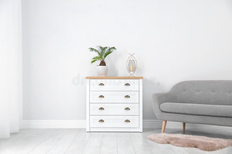 Chest of drawers in stylish living room